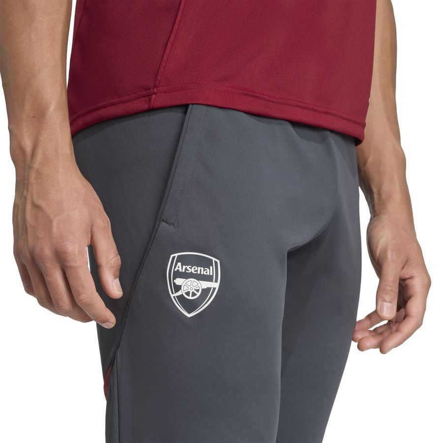 Arsenal Training Trousers Tiro 25 EU - Dark Grey/Collegiate Burgundy - Men's-SoccerKits Hub | Buy Soccer Jerseys Online